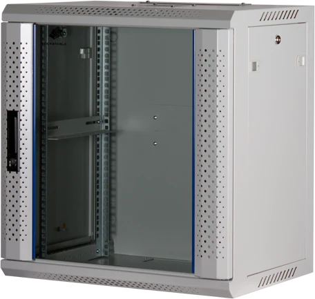 Rockstable 19" Wandschrank 12HE, Sicherheitsglastür, IP2X, weiß, 440mm tief