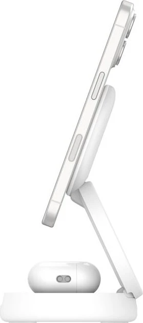 Belkin BoostCharge Magnetische 2-in-1-Ladestation mit Qi2 (15 W) weiß