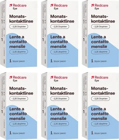 Redcare Monatskontaktlinse, -2.25 Dioptrien, 6 Stück