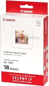 Canon KC-18IS Sticker Fotopapier weiß, 54x86mm, 18 Blatt