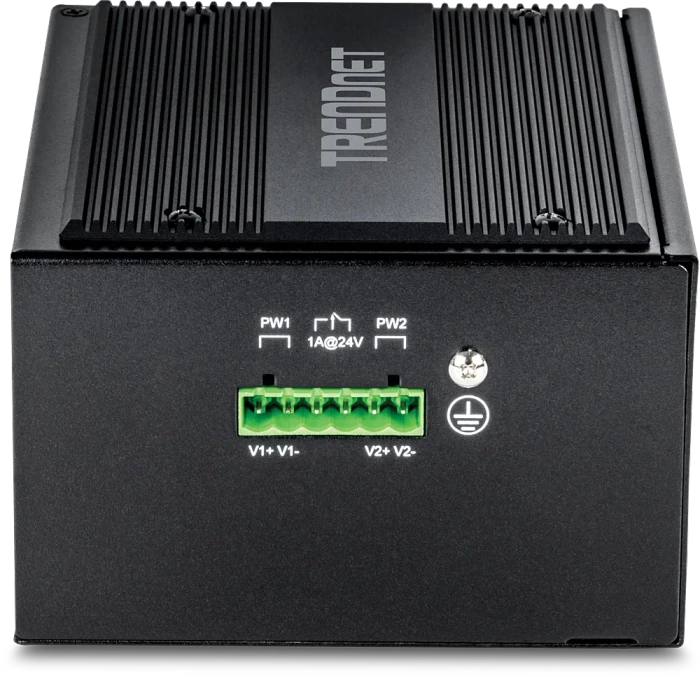 TRENDnet TI Hardened Industrial Railmount Gigabit Switch, 24x RJ-45, 2x SFP