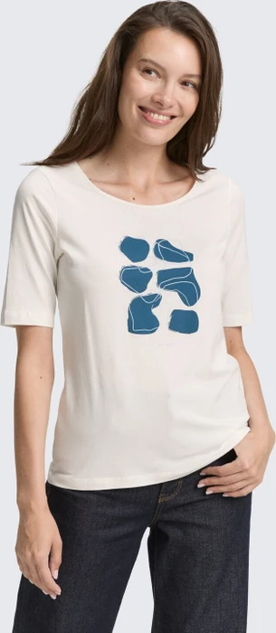 Tom Tailor Print T-Shirt kurzarm soft clear white (Damen)