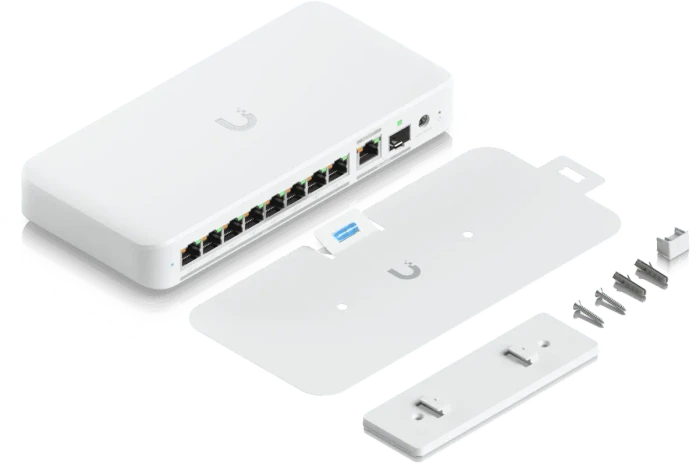 Ubiquiti UniFiSwitch Flex Desktop 2.5G Smart Switch, 8x RJ-45, 1x RJ-45/SFP+, 210W PoE++ PD
