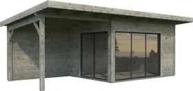 Palmako Andrea 11.2m²+7.9m² Slide Plus Gartenhaus grau tauchgrundiert