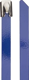 DeLOCK Edelstahl Kabelbinder, 7.9mm, 200mm, blau, 10 Stück