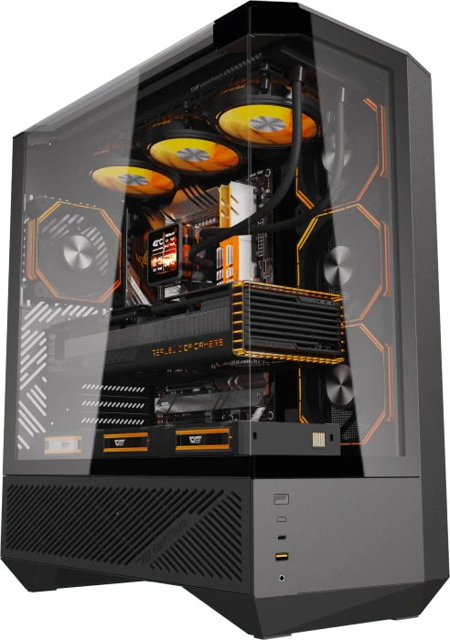 DarkFlash DY460 Black, Glasfenster