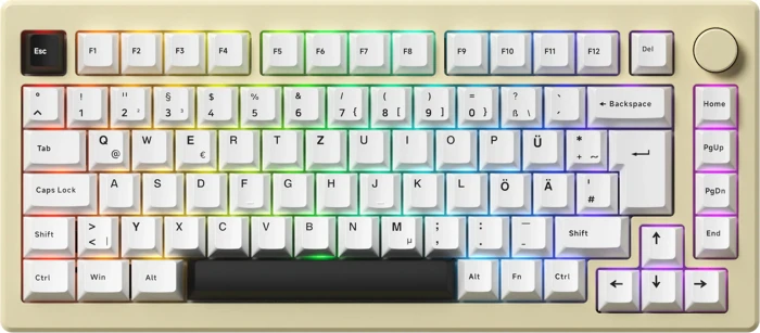 Akko MOD 007B HE, Cream White, LEDs RGB, hot-swap, Cream Yellow Magnetic, USB/Bluetooth, DE