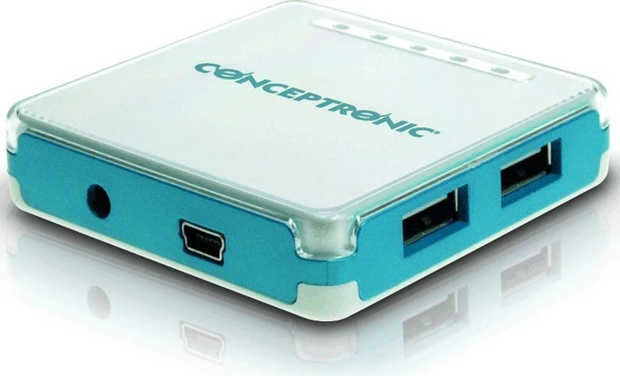 Conceptronic USB-Hub, 4x USB-A 2.0, USB 2.0 Mini-B [Buchse]