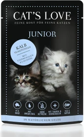 Cat's Love Junior Kalb Pur mit Eierschalen und Lachsöl, 1.02kg (12x 85g)