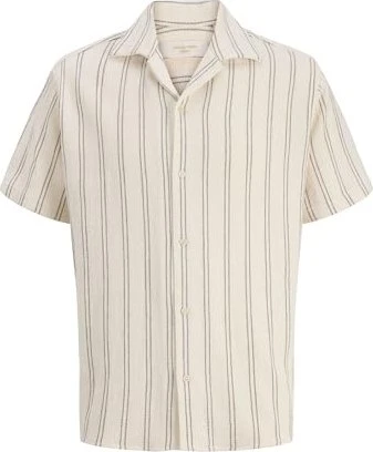 Jack & Jones Relaxed Fit Hemd kurzarm antique white (Herren)