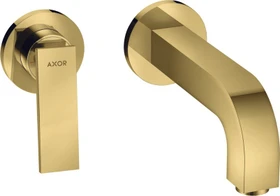 Hansgrohe Axor Citterio 2-Loch Waschbeckenarmatur mit Hebelgriffen und Rosetten 220mm polished goldoptik