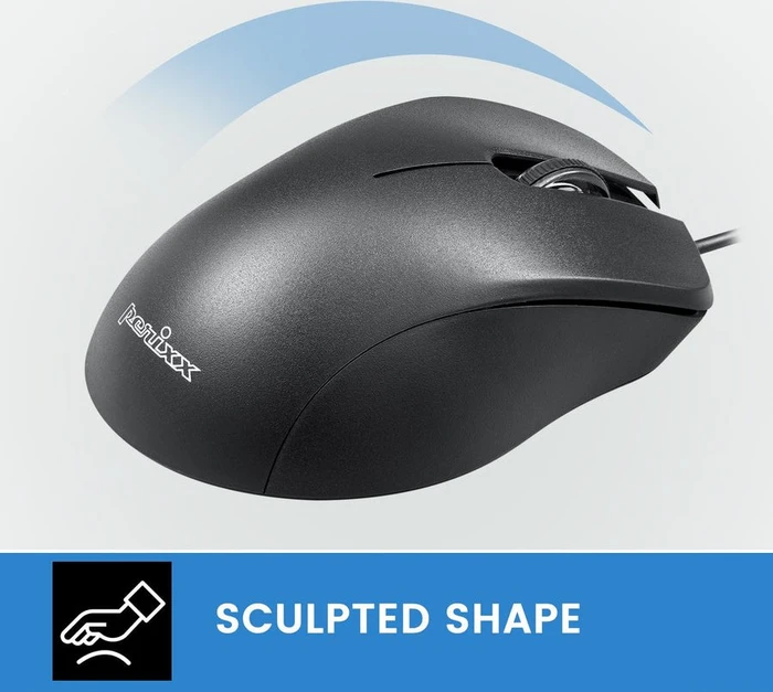 Perixx PERIMICE-221U Silent Ergonomic Mouse, schwarz, USB