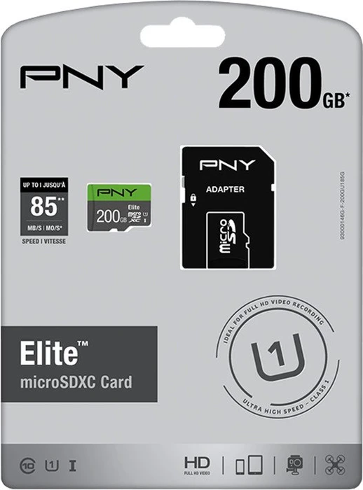 PNY Elite R85 200GB Kit, UHS-I U1, Class 10