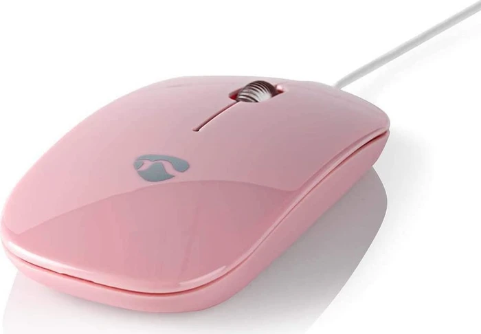 Nedis Wired Optical Mouse, pink, USB