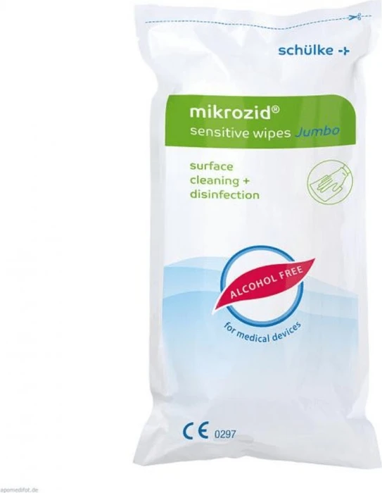 Schülke & Mayr Mikrozid Sensitive Wipes Jumbo Flächendesinfektiontücher Refill, 200 Stück
