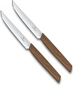 Victorinox Swiss Modern Steakmesser gerader Schliff 12cm braun, 2 Stück