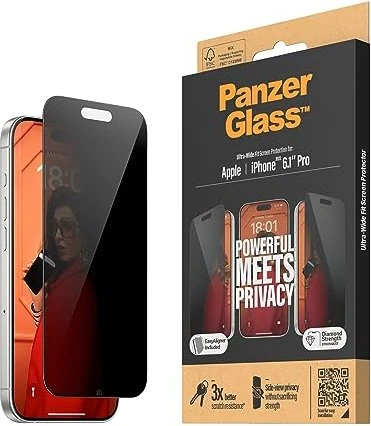PanzerGlass Ultra-Wide Fit Privacy with EasyAligner für Apple iPhone 15 Pro