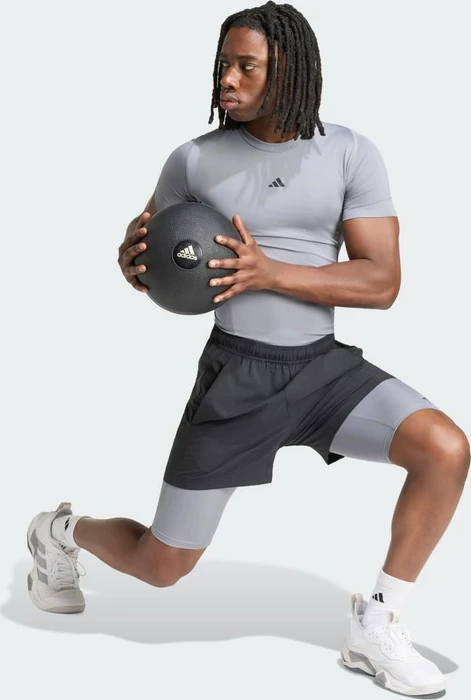 adidas Techfit Training Kompressionsshirt kurzarm grau (Herren)