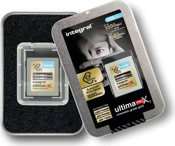 Integral ultima PRO X2 Cinematic Gold R1800/W1500 CFexpress 2.0 Type B 650GB