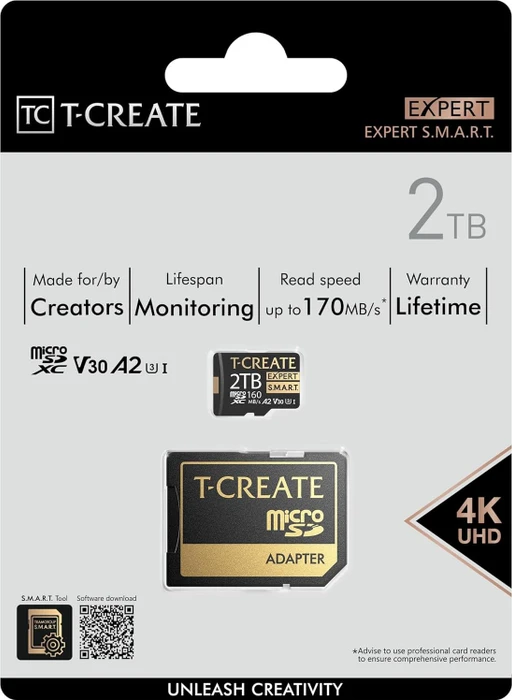 TeamGroup T-CREATE EXPERT S.M.A.R.T. R160/W150 2TB Kit, UHS-I U3, A2, Class 10