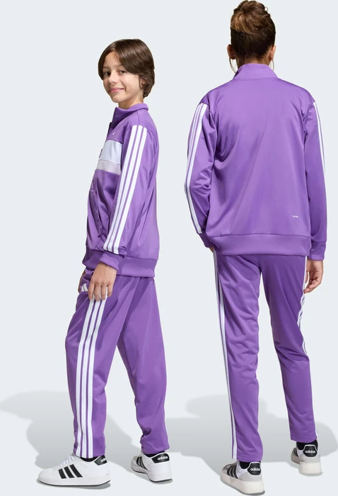 adidas Seasonal Essentials Tiberio 3-Streifen Tricot Trainingsanzug active purple/white (Junior)