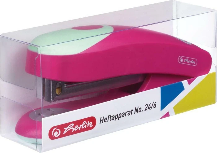Herlitz Heftapparat 24/6 Color-Blocking, Cool Pink