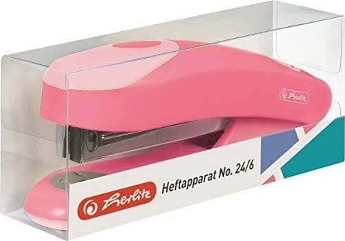 Herlitz Heftapparat 24/6 Color-Blocking, Indonesia Pink