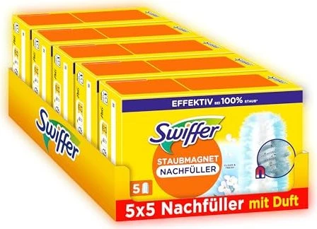 Swiffer Staubmagnet Tücher mit Duft Nachfüllpack, 25 Stück (5x 5 Stück)