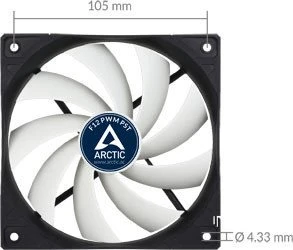 ARCTIC F12 PWM PST schwarz/weiß, 120mm
