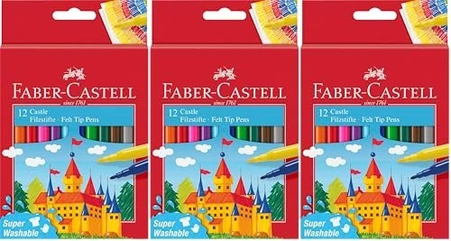 Faber-Castell Castle Filzstifte sortiert, 12er-Set, Kartonbox