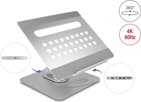 DeLOCK Tablet und Notebook Ständer mit eingebauter Dockingstation, USB-C 3.0 [Buchse] (18457)
