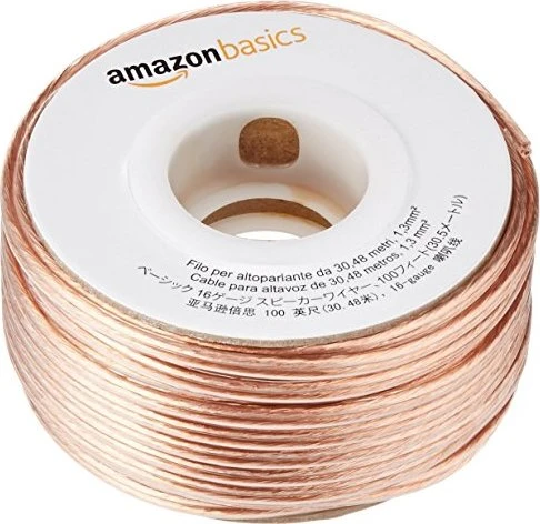 AmazonBasics Lautsprecherkabel 1.3mm²/16 Gauge, 30.4m