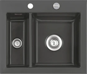 systemceram Mera 60 F Einbau Becken rechts mit Ablauffernbedienung schiefer