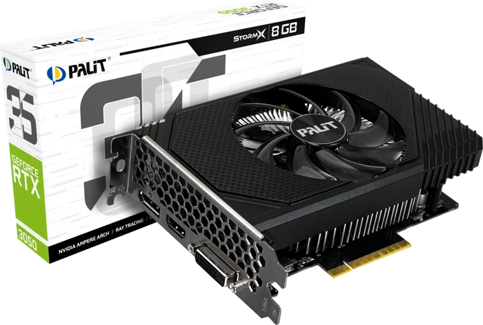 Palit GeForce RTX 3050 StormX (GA107), 8GB GDDR6, DVI, HDMI, DP