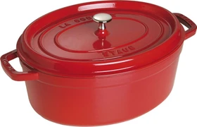 Zwilling Staub Cocotte Schmortopf oval 40x33cm 6.7l kirschrot