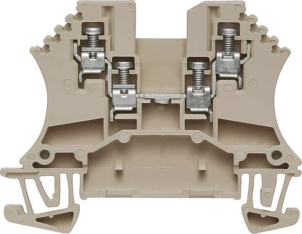 Weidmüller WDU 1.5/ZZ Durchgangs-Reihenklemme, Schraubanschluss, dunkelbeige, 1.5 mm², 17.5 A, 800 V, Anzahl Anschlüsse: 4