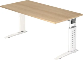 Hammerbacher Ergonomic Plus U-Serie US16/E/W Schreibtisch 160x80cm Eiche/weiß