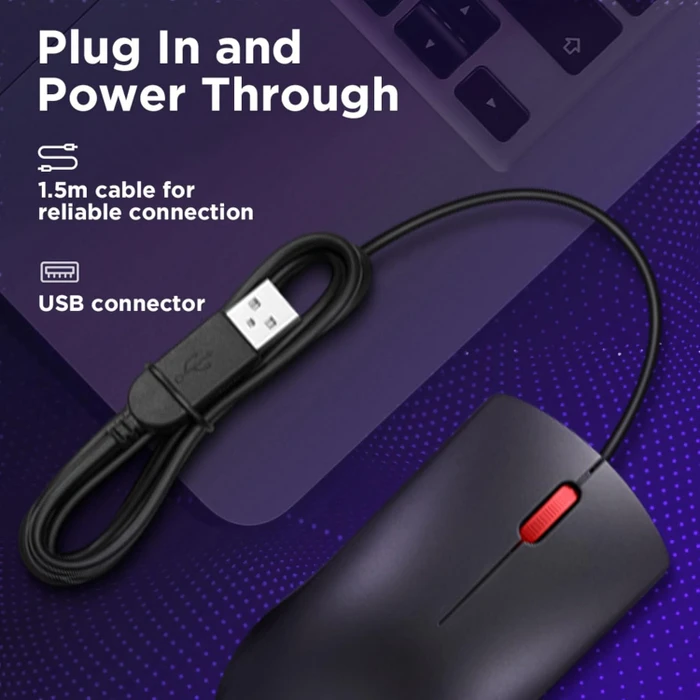 Lenovo 120 Wired Mouse, schwarz, USB