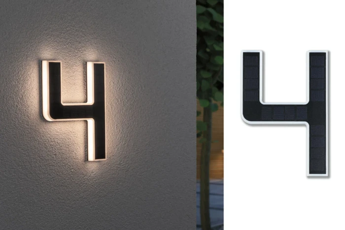 Paulmann Outdoor Solar Hausnummer 4 LED Hausnummernleuchte