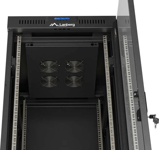 Lanberg 19" Rackschrank 37HE, LCD, freistehend, Flat Pack, V2, Glastür, IP20, RAL 9004, 800mm tief