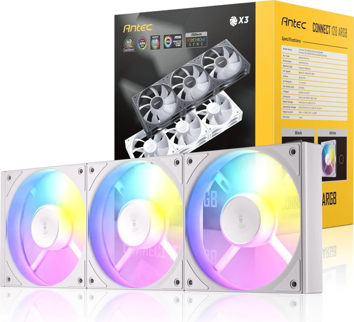 Antec Connect 120 ARGB, weiß, 120mm, 3er-Pack
