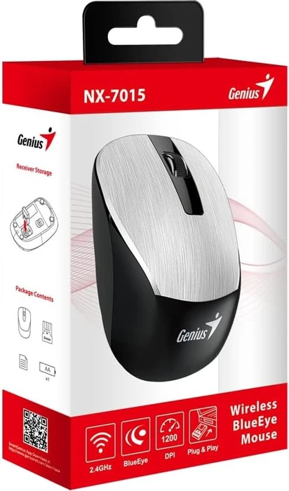 Genius NX-7015 V2 Wireless BluEye Mouse Silver silber/schwarz, USB