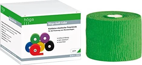 Höga Haft Color Elastische Fixierbinde grün, 8cm x 20m, 1 Stück