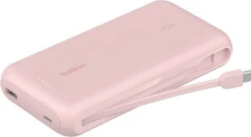 Belkin BoostCharge 20K 30W mit integriertem Kabel pink