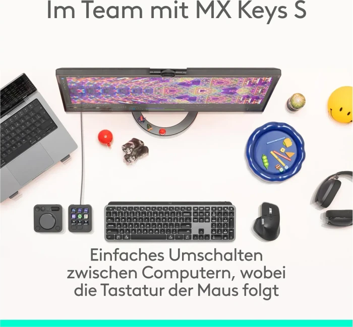 Logitech MX Master 4 Combo for Windows, Graphite, dunkelgrau, Logi Bolt, USB/Bluetooth, DE