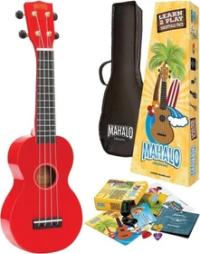 Mahalo Rainbow Series Learn 2 Play Ukulele Pack Red
