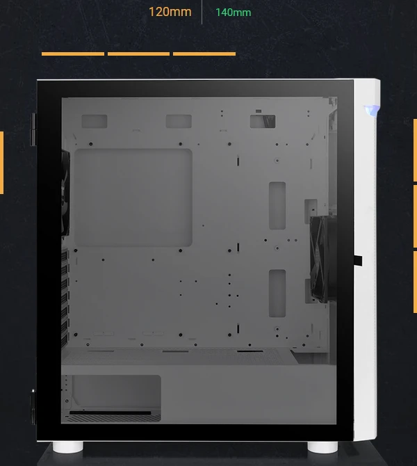 Thermaltake H590 TG ARGB Snow Edition, weiß, Glasfenster
