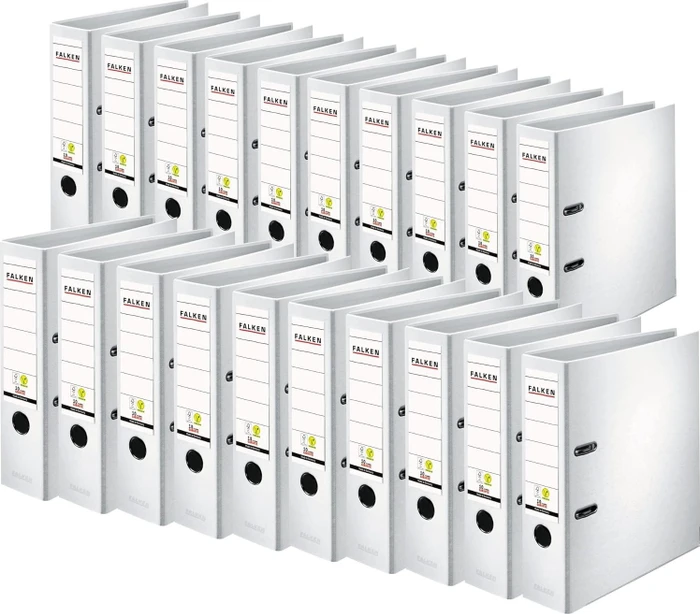 Falken Color Ordner 2-Ring PP, 80mm, A4, weiß, 20er-Pack