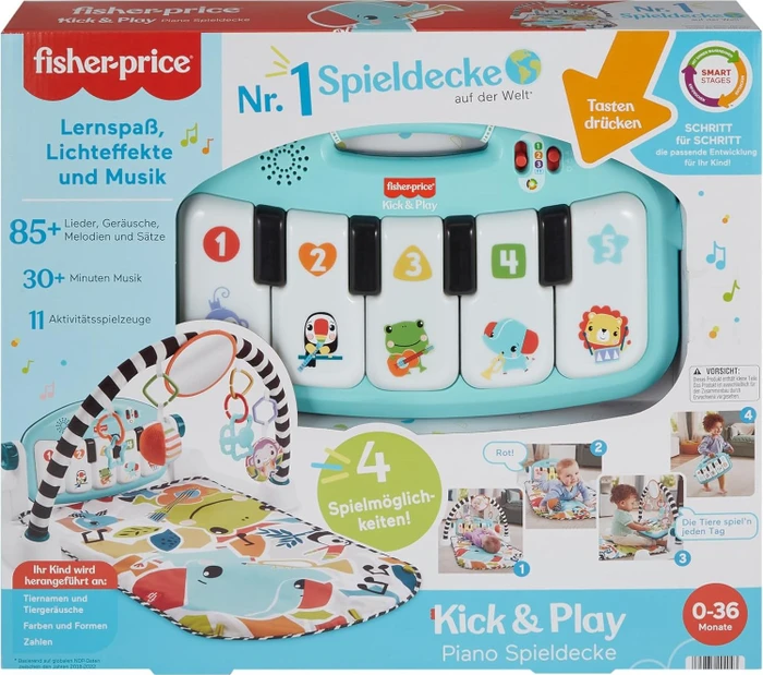 Mattel Fisher-Price Kontrast Kick & Play Pianospieldecke