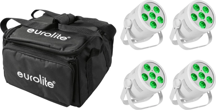 Eurolite Set 4x LED Silent Par 6 QCL Floor ws + Soft-Bag